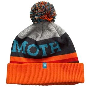 Mammoth Mountain Pom Beanie Hat Let Fun Rule Retro Gray‎ Orange Ski Snowboard